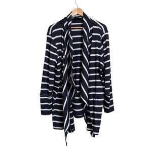 Lane Bryant Women's Dark Navy White Stripe Open Front Cardigan Size 22/24